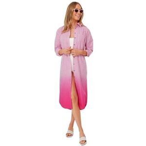 SOLID & STRIPED Tuckernuck New $248 The Shocking Pink Ombre Oxford Maxi Dress XL